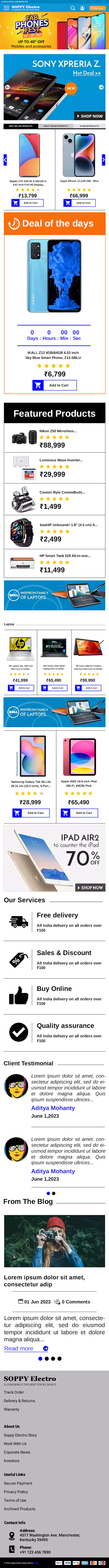 Electronics Store ecommerce website theme preview